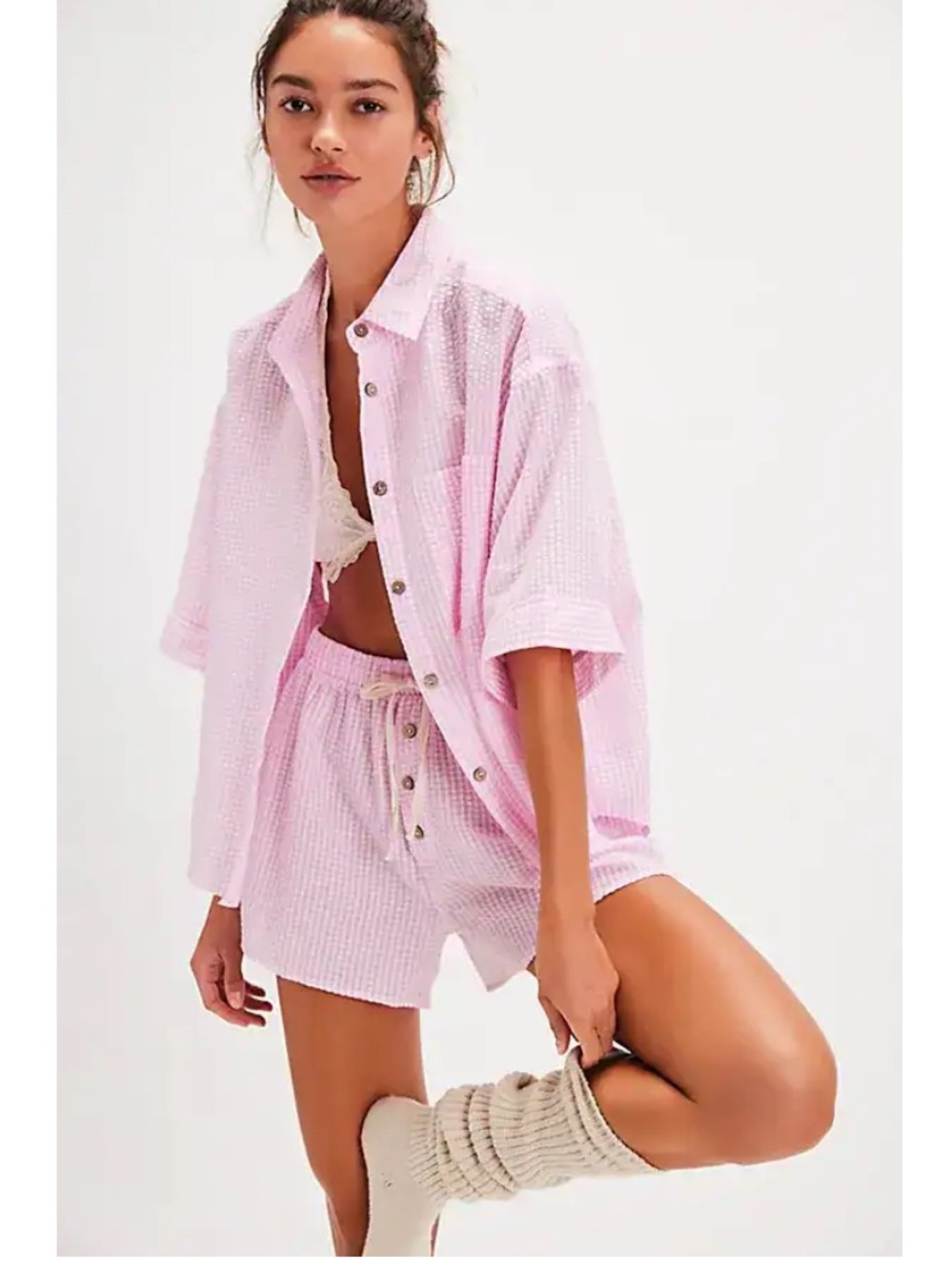 Free People Intimately Checked it Out Gingham Set Size XXL